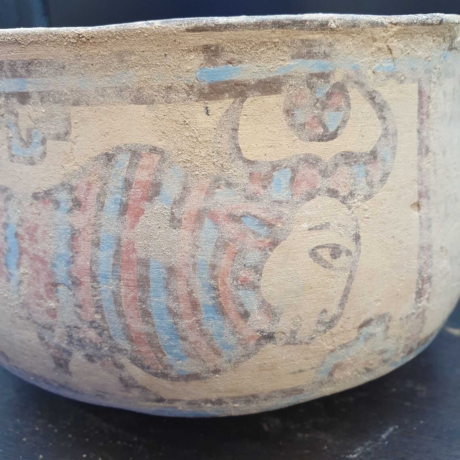 Ancient Indus Valley Pottery With Mysterious Animals painting Terracotta Bowl