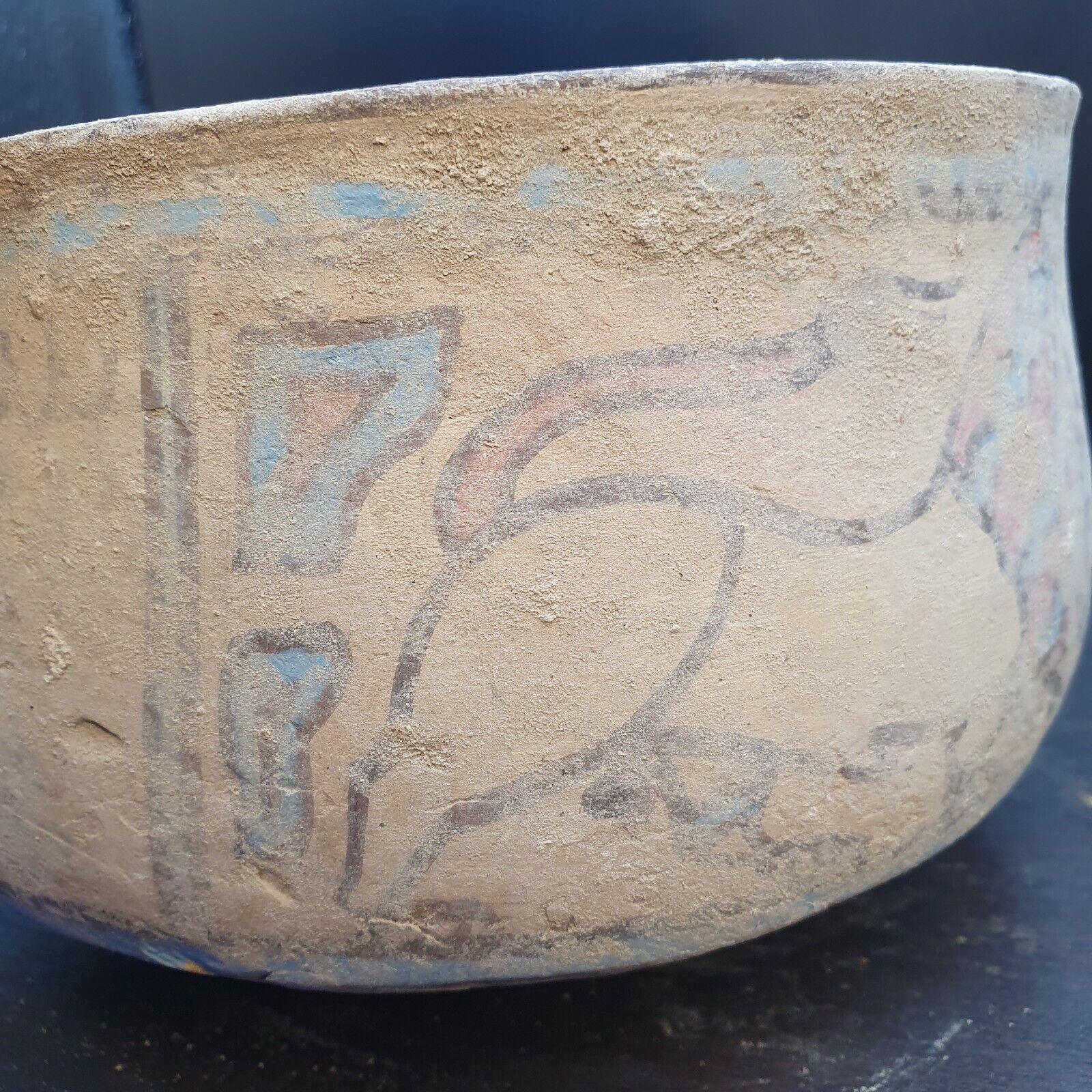 Ancient Indus Valley Pottery With Mysterious Animals painting Terracotta Bowl