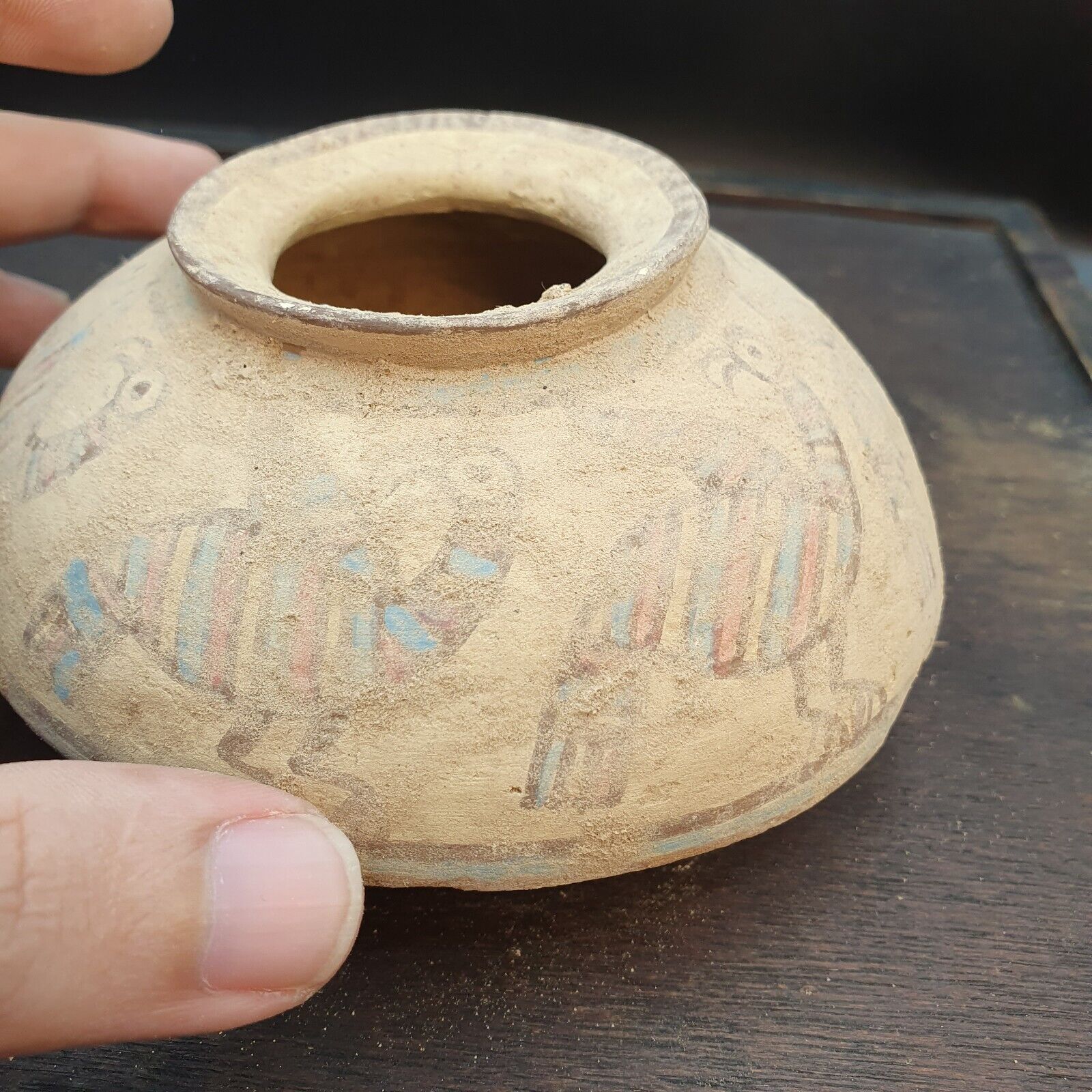 Ancient Indus Valley Pottery With Mysterious Animals painting Terracotta pot