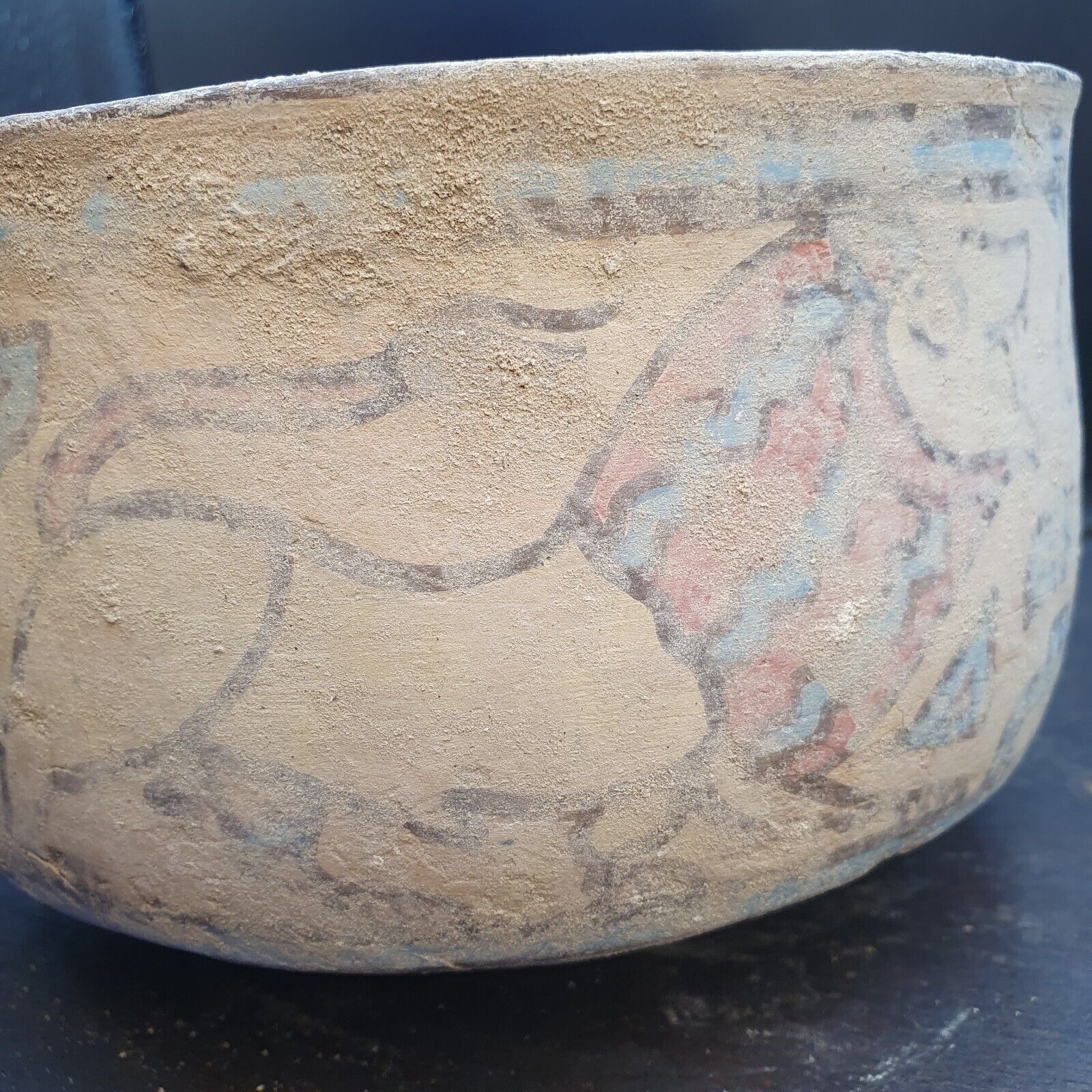 Ancient Indus Valley Pottery With Mysterious Animals painting Terracotta Bowl