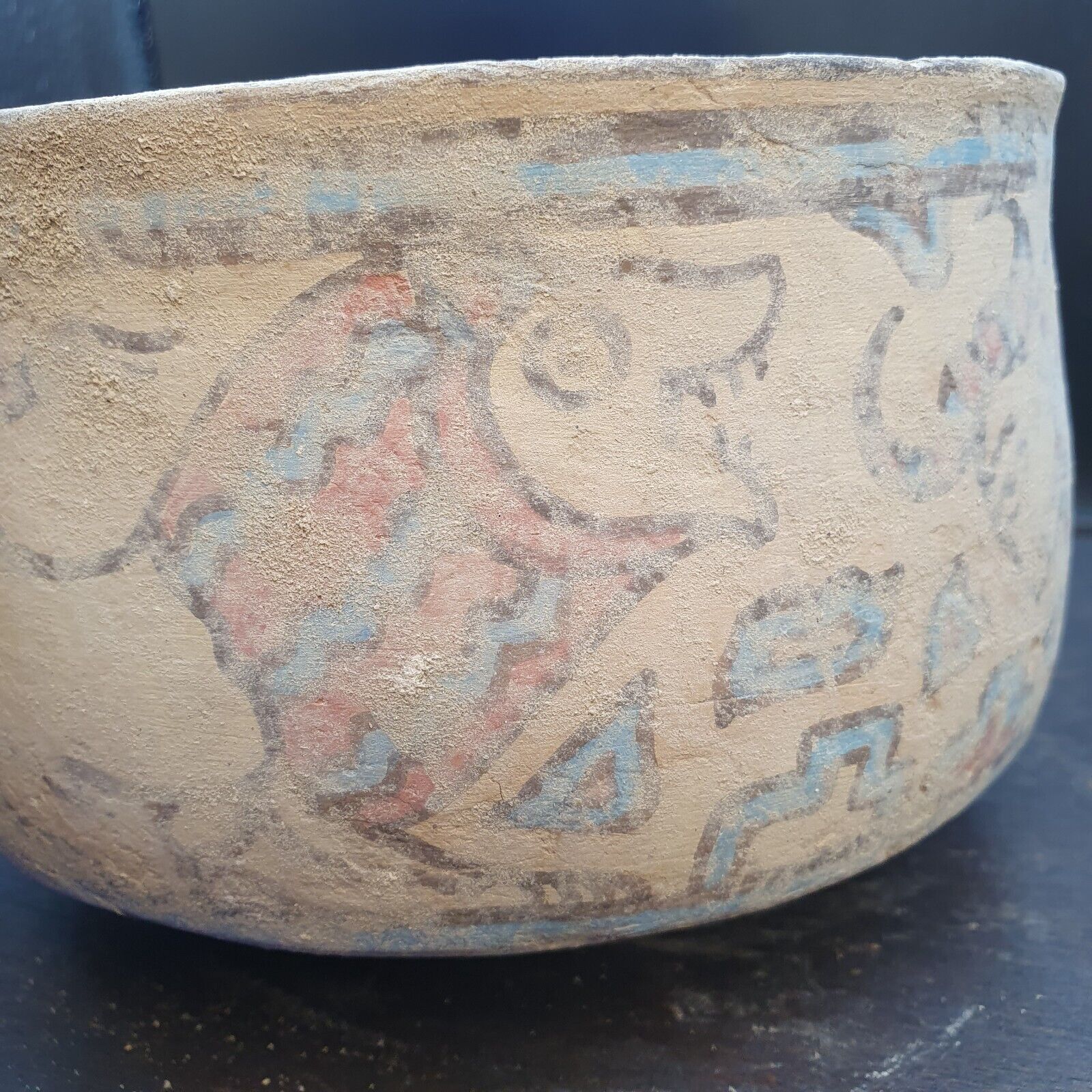 Ancient Indus Valley Pottery With Mysterious Animals painting Terracotta Bowl