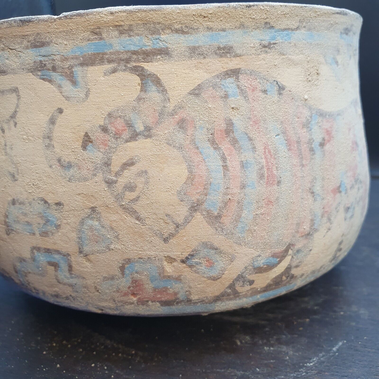 Ancient Indus Valley Pottery With Mysterious Animals painting Terracotta Bowl