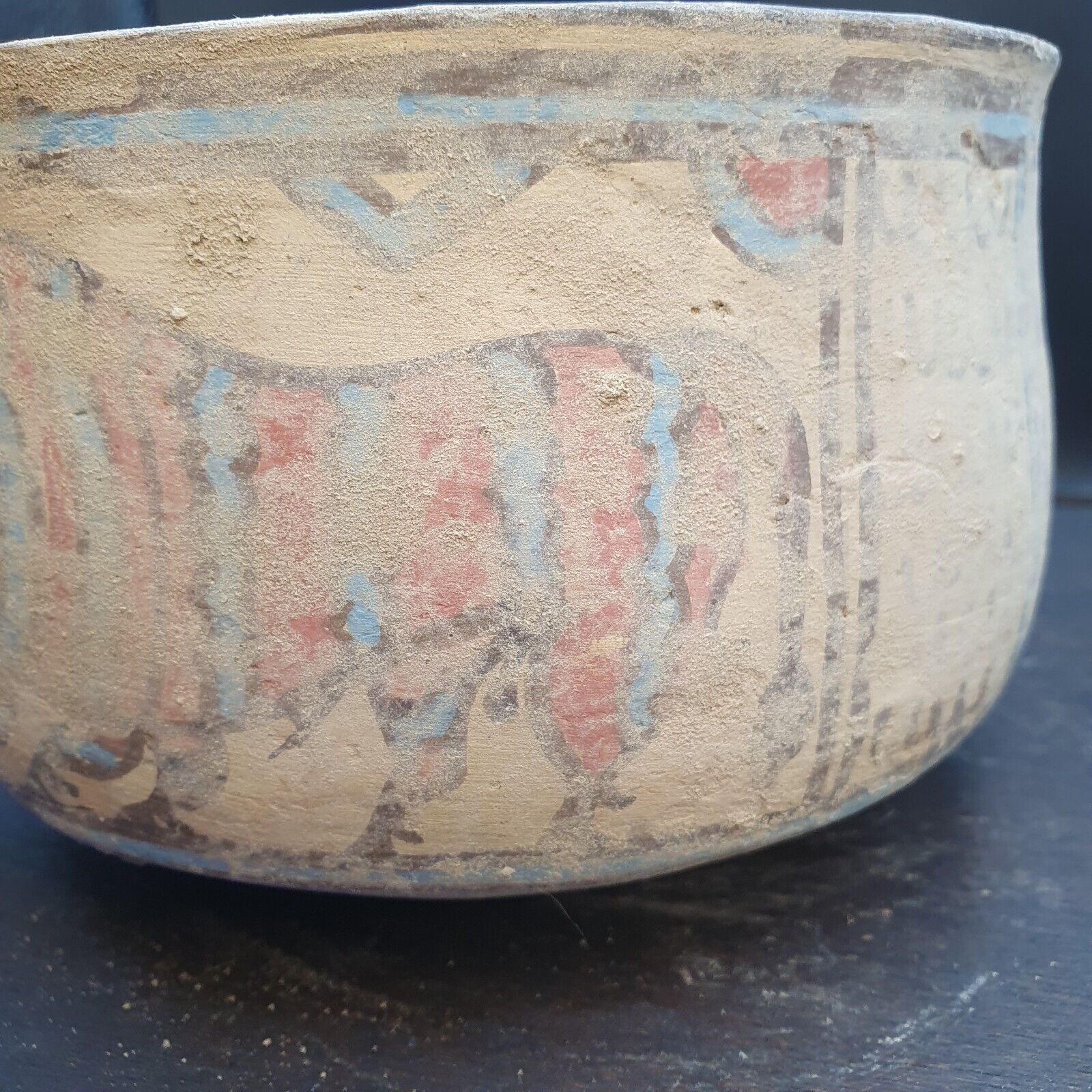 Ancient Indus Valley Pottery With Mysterious Animals painting Terracotta Bowl