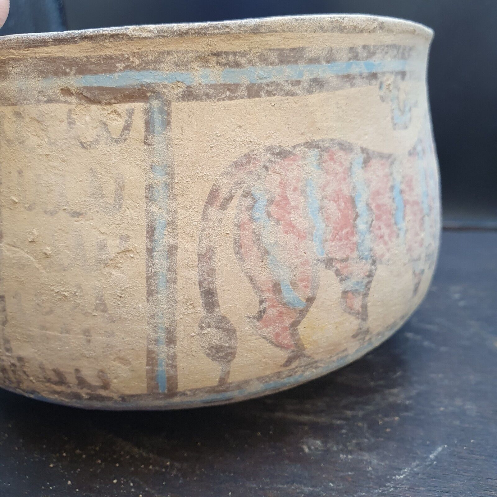 Ancient Indus Valley Pottery With Mysterious Animals painting Terracotta Bowl