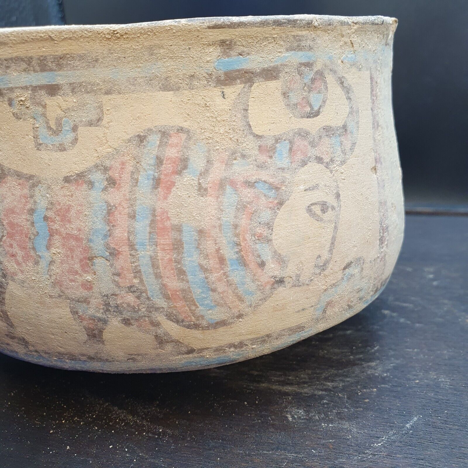 Ancient Indus Valley Pottery With Mysterious Animals painting Terracotta Bowl