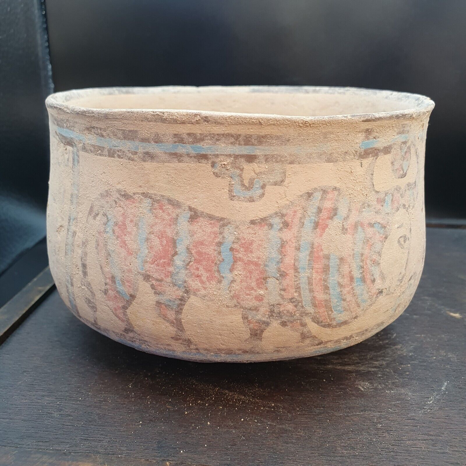 Ancient Indus Valley Pottery With Mysterious Animals painting Terracotta Bowl