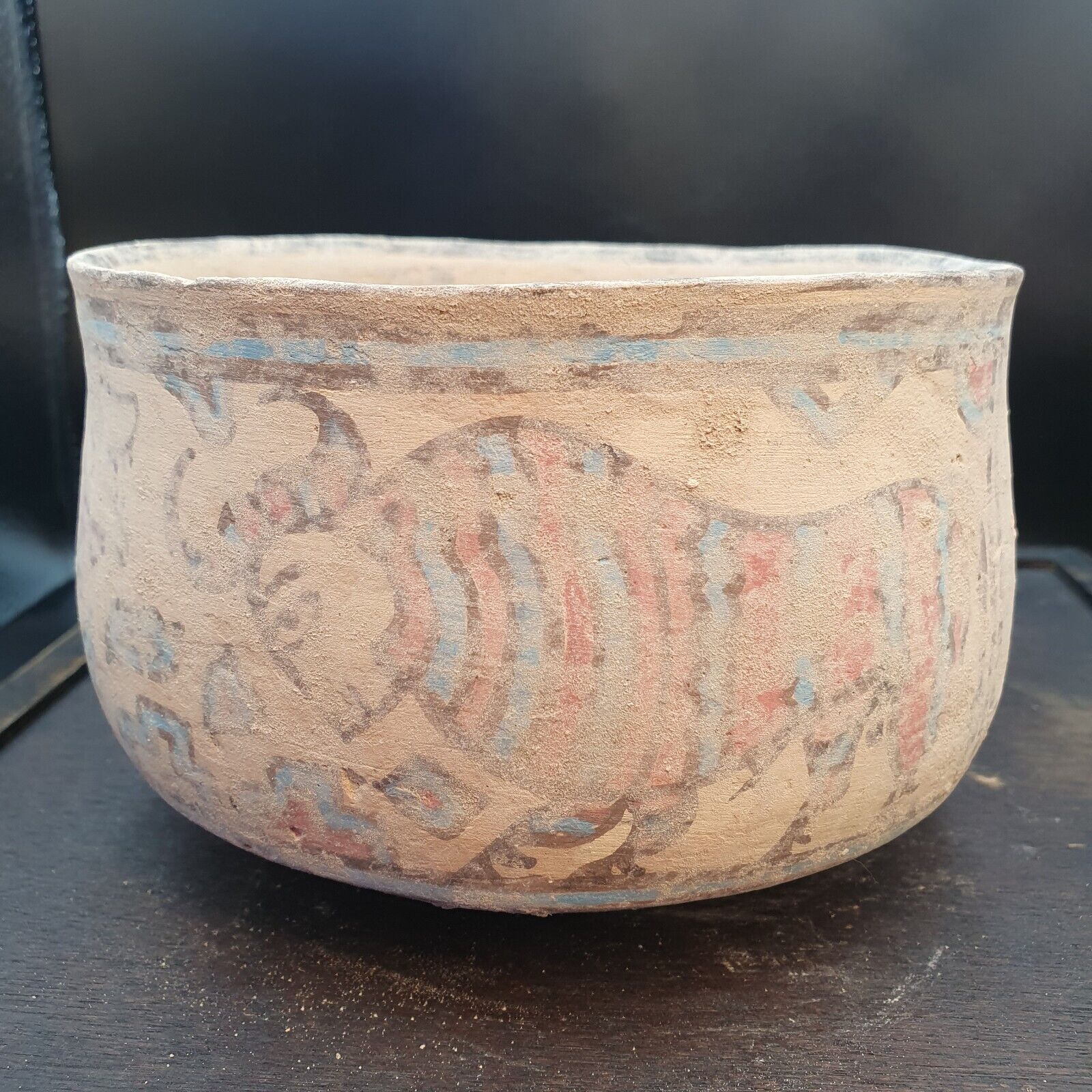 Ancient Indus Valley Pottery With Mysterious Animals painting Terracotta Bowl