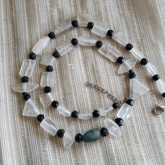 Vintage Crystal old beads Himalayan Crystal and Old Roman Glass Beads Necklace