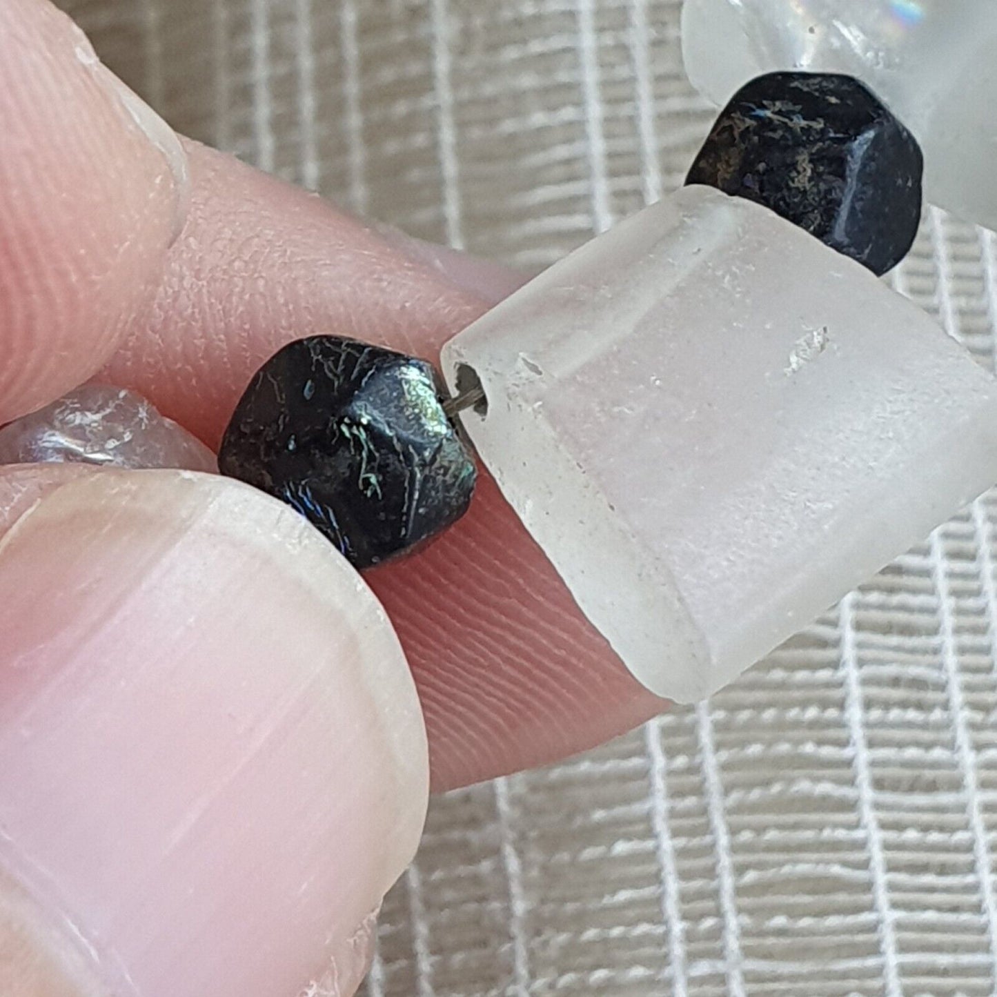 復古水晶老珠喜馬拉雅水晶和古羅馬玻璃珠項鍊