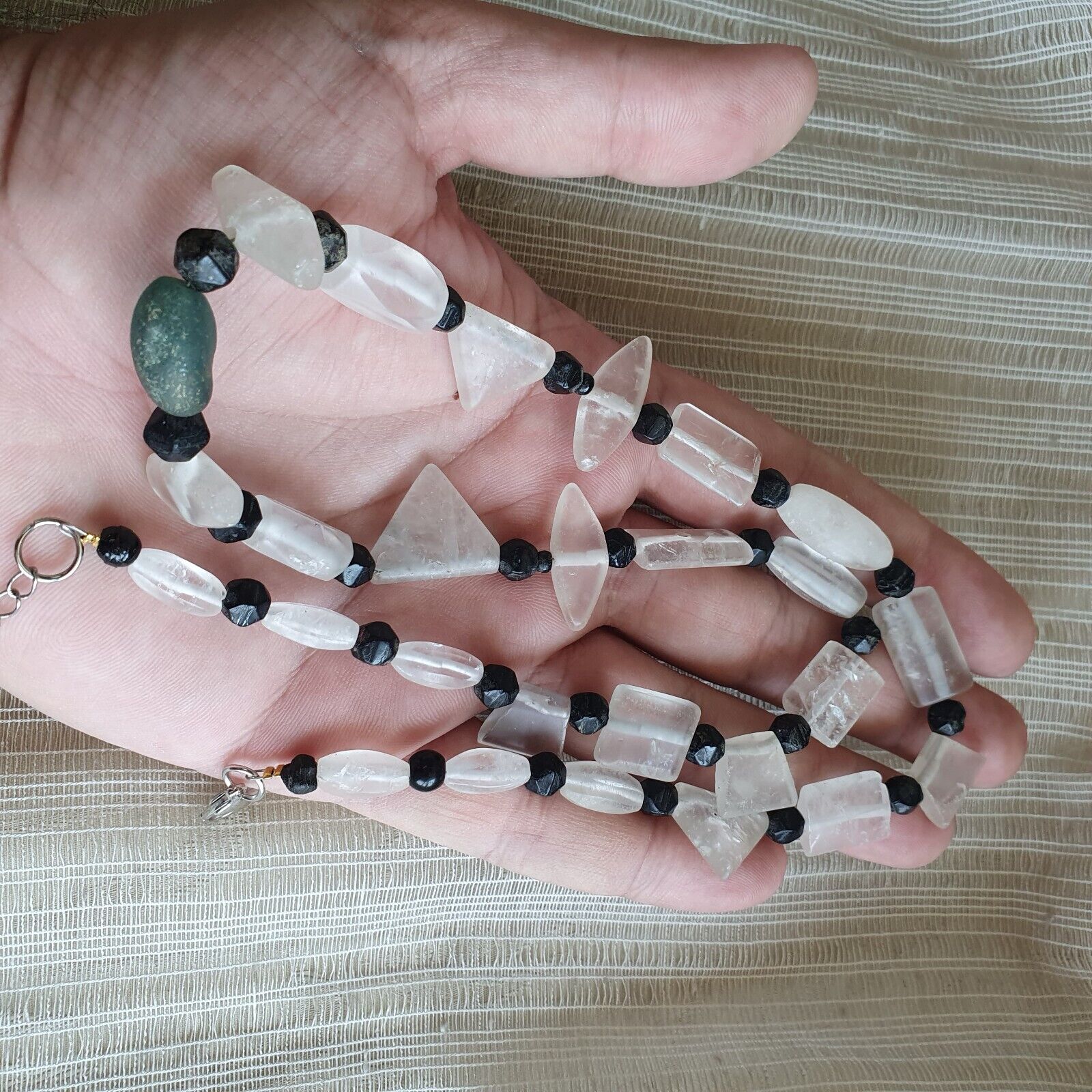 Vintage Crystal old beads Himalayan Crystal and Old Roman Glass Beads Necklace