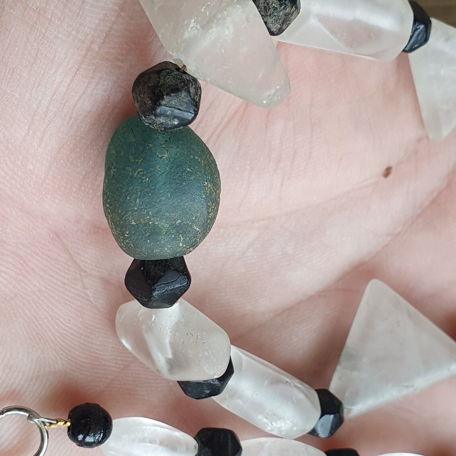 Vintage Crystal old beads Himalayan Crystal and Old Roman Glass Beads Necklace