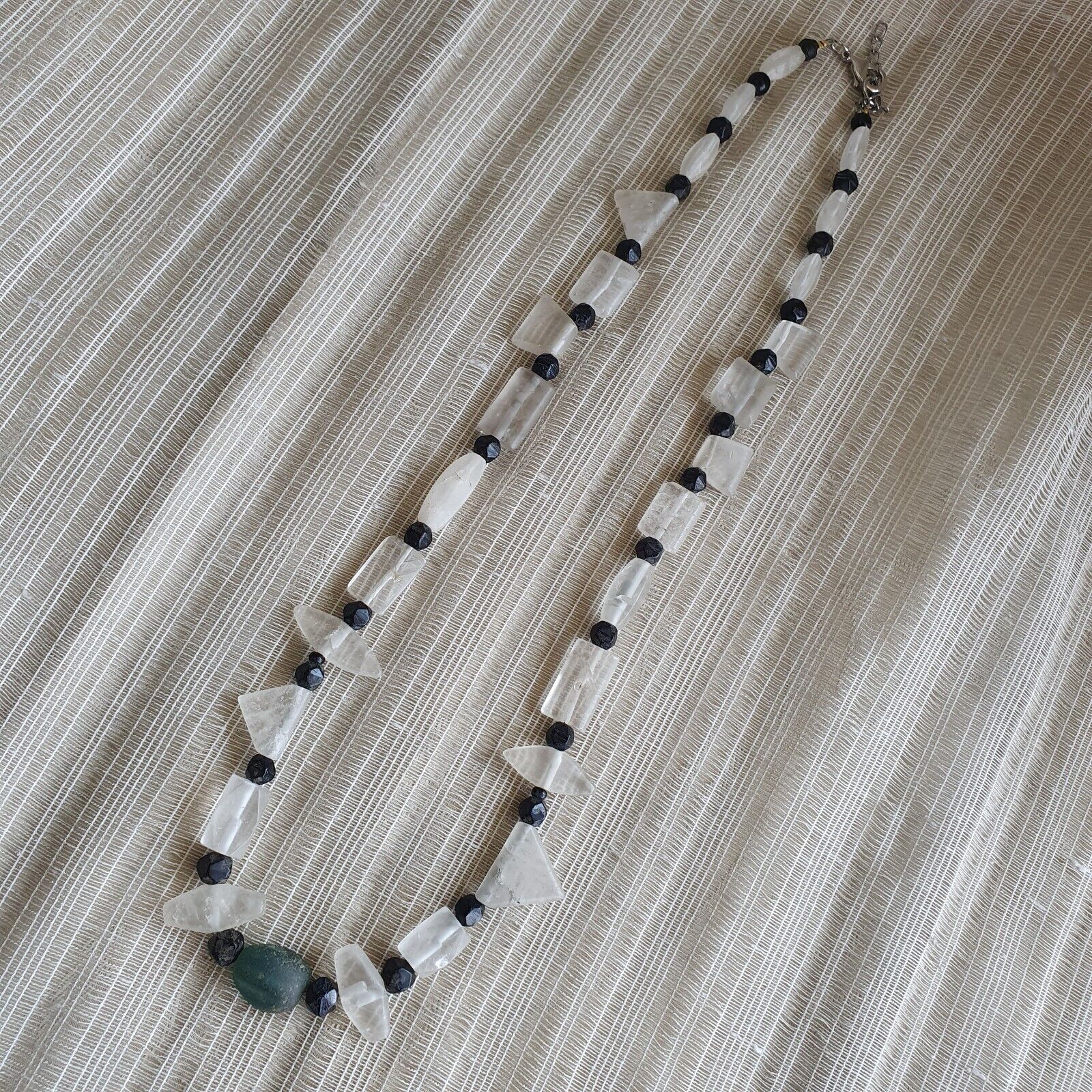 Vintage Crystal old beads Himalayan Crystal and Old Roman Glass Beads Necklace