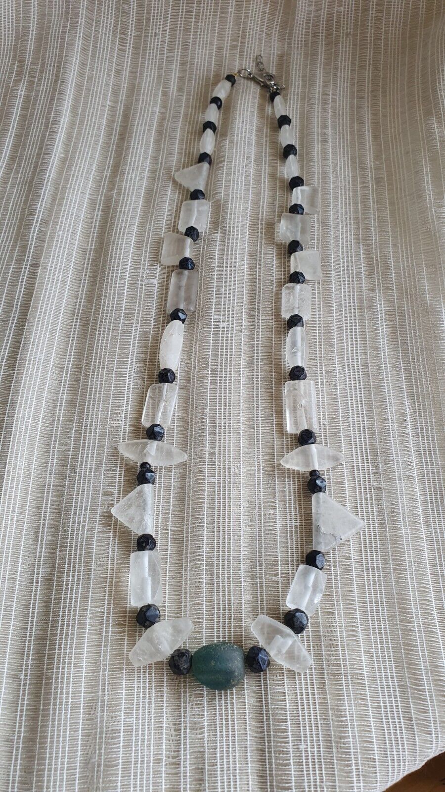 復古水晶老珠喜馬拉雅水晶和古羅馬玻璃珠項鍊
