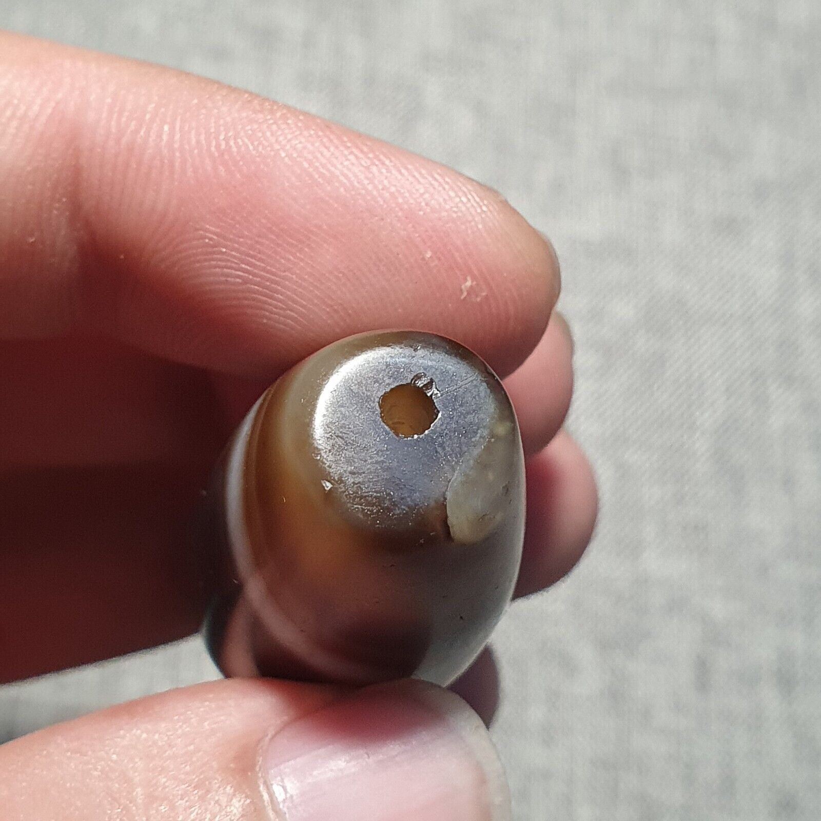 Vintage Old Himalayan Indo Tibetan Pure Natural Agate Dzi Amulet Pendant 355