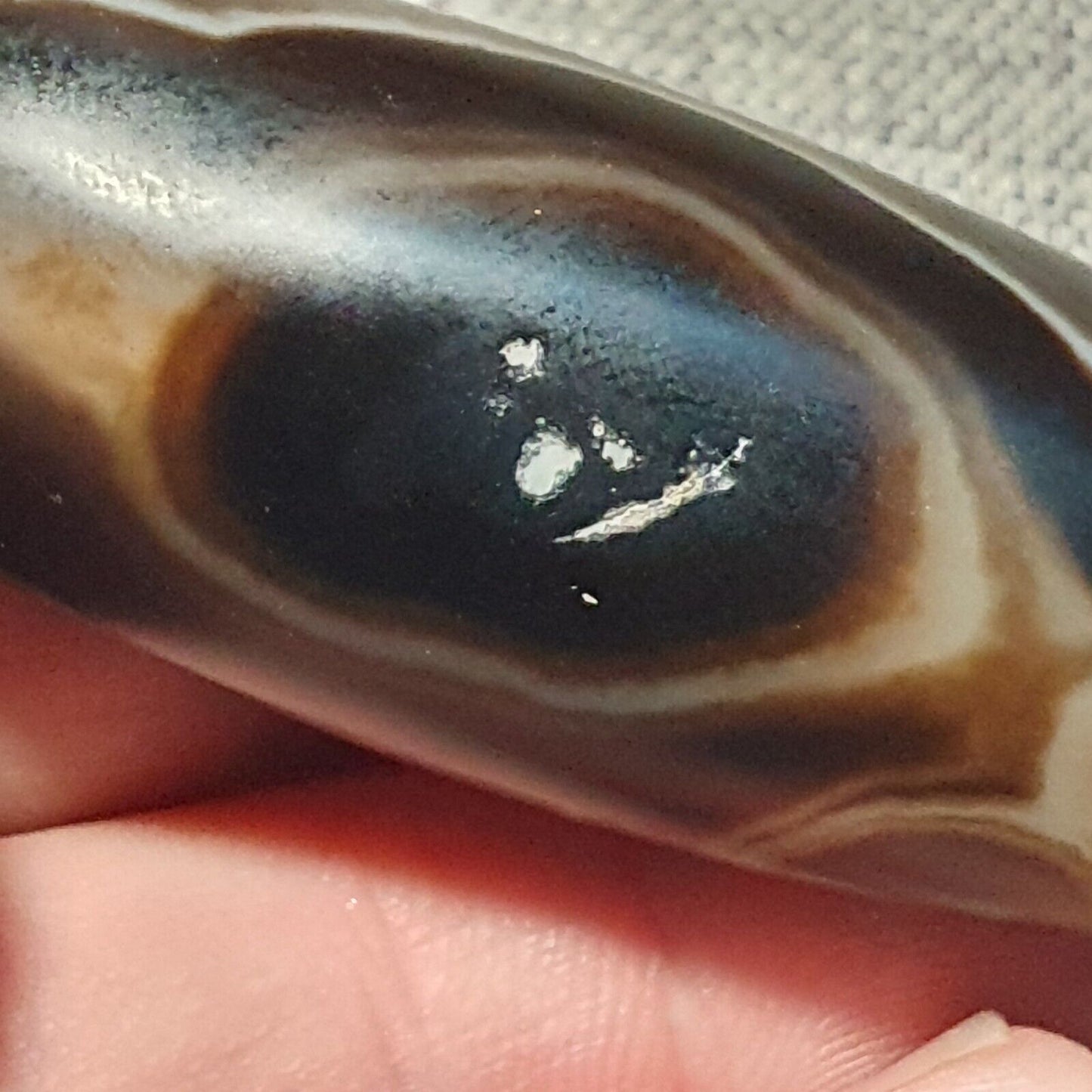 Vintage Old Himalayan Indo Tibetan Pure Natural Agate Dzi Amulet Pendant 355