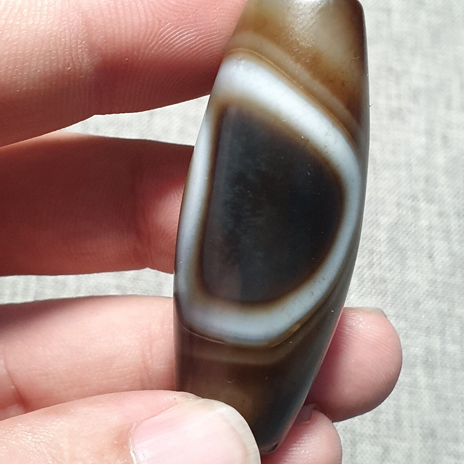 Vintage Old Himalayan Indo Tibetan Pure Natural Agate Dzi Amulet Pendant 355