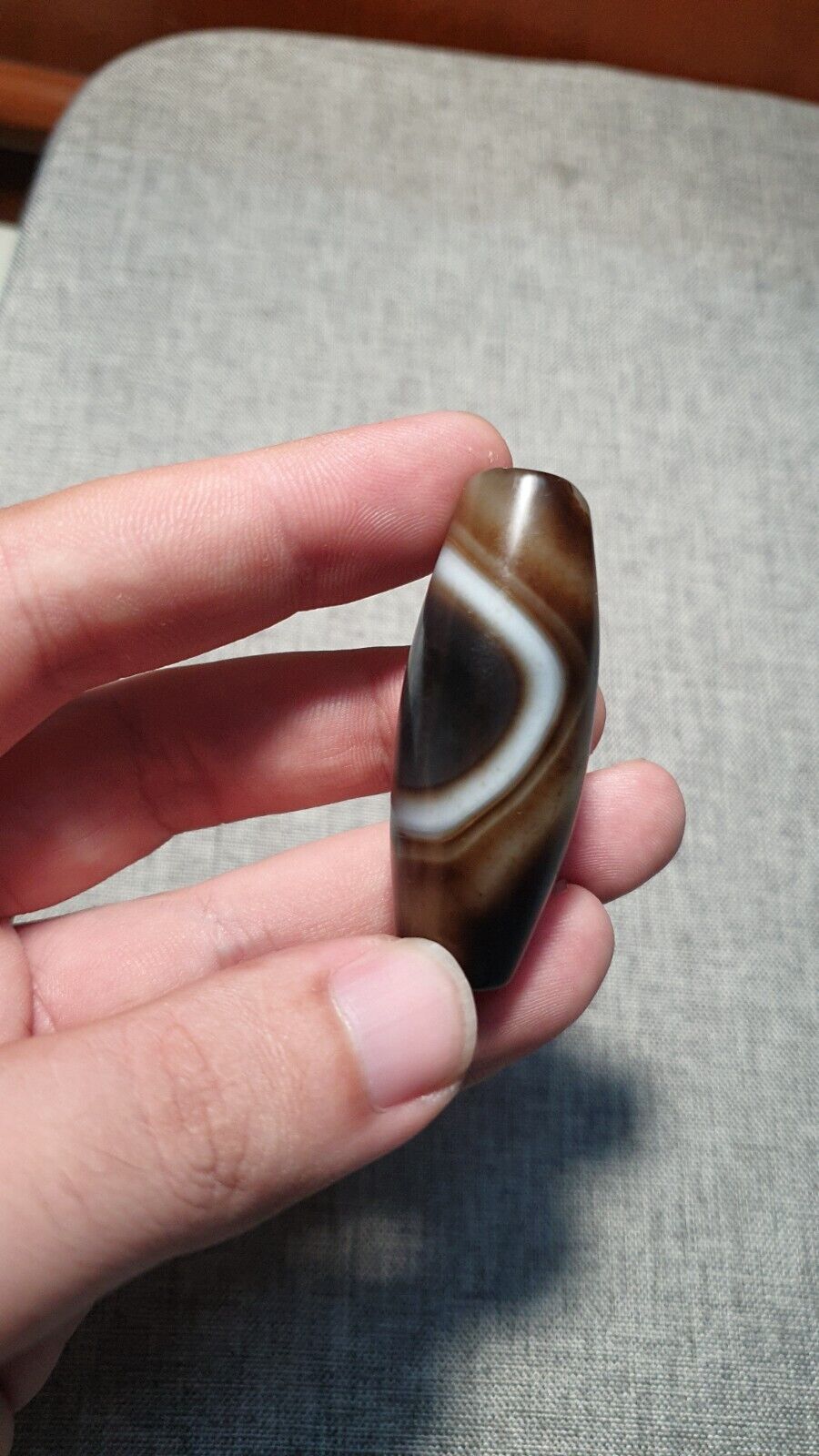 Vintage Old Himalayan Indo Tibetan Pure Natural Agate Dzi Amulet Pendant 355