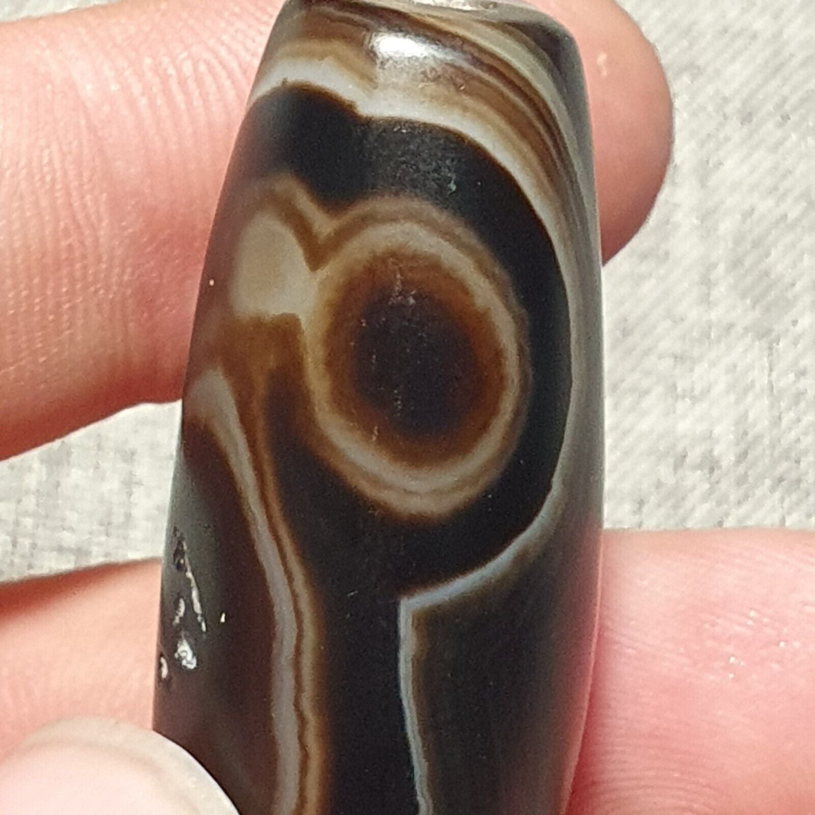 Vintage Old Himalayan Indo Tibetan Pure Natural Agate Dzi Amulet Pendant 355