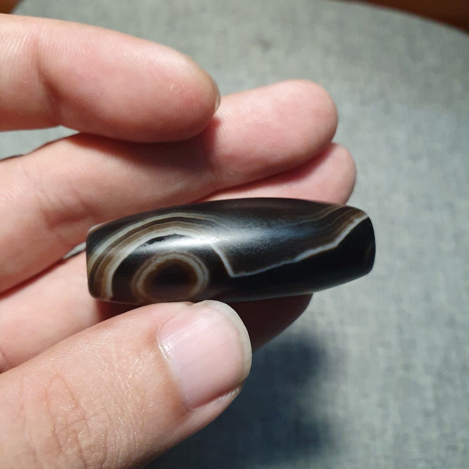 Vintage Old Himalayan Indo Tibetan Pure Natural Agate Dzi Amulet Pendant 355