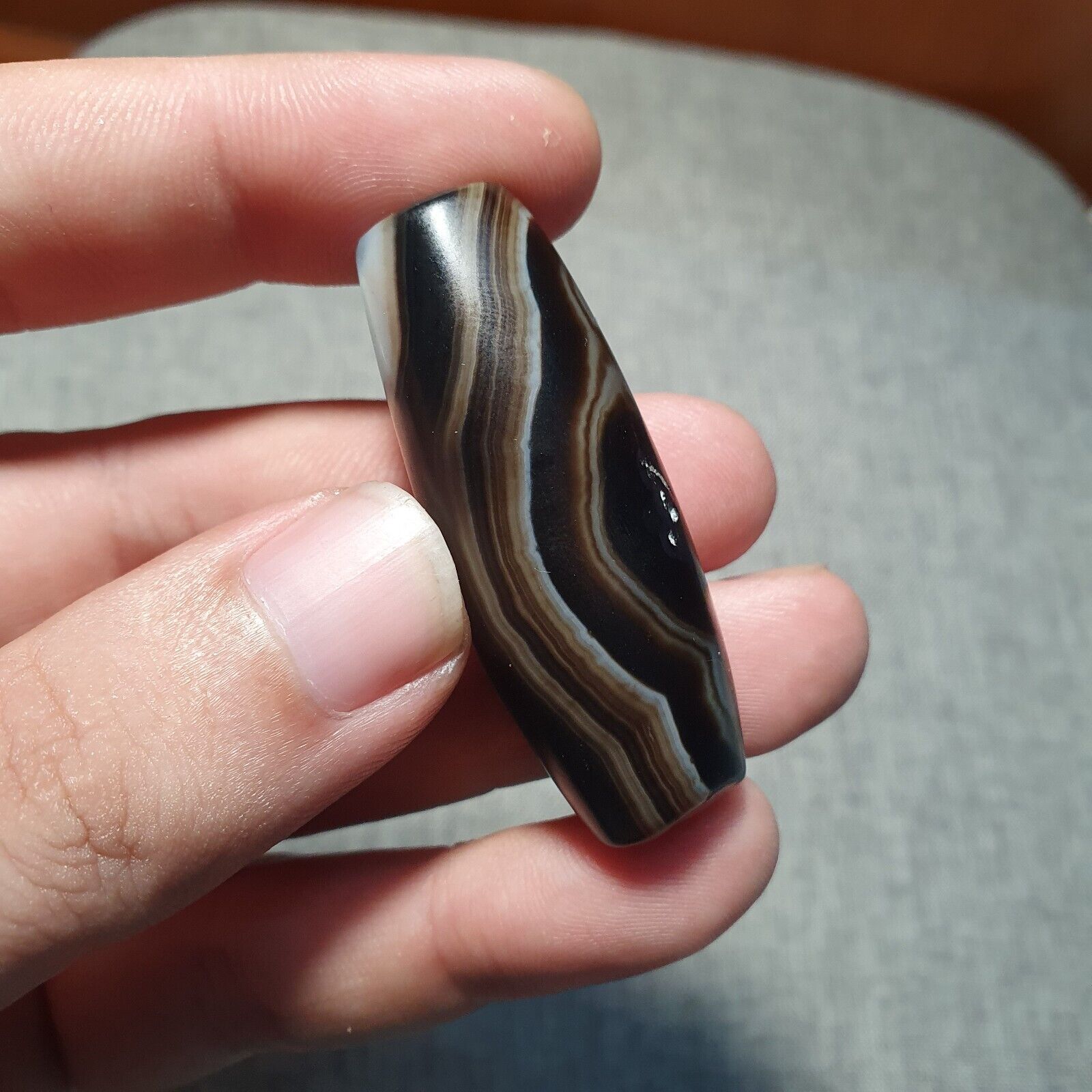 Vintage Old Himalayan Indo Tibetan Pure Natural Agate Dzi Amulet Pendant 355