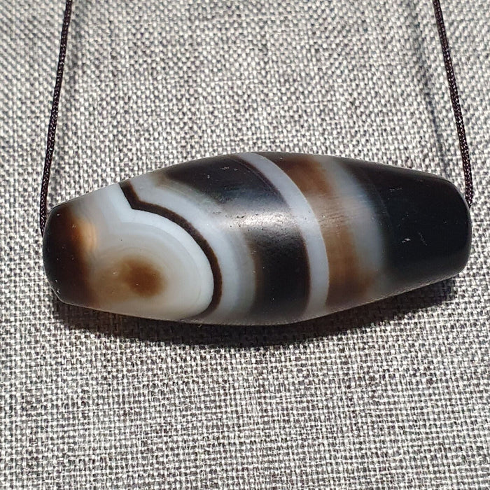 Vintage Old Himalayan Indo Tibetan Pure Crystalized Agate Dzi Amulet Pendant 350
