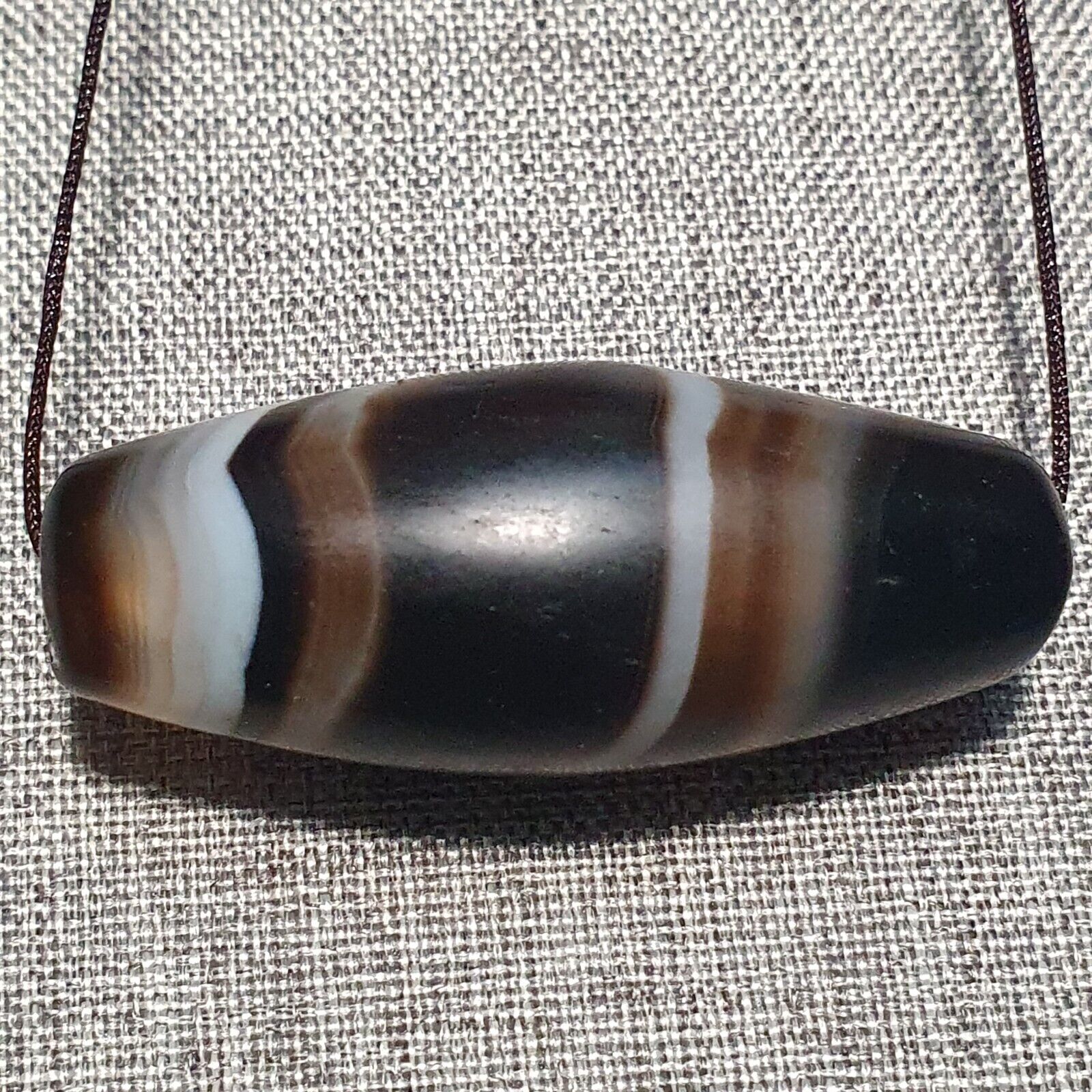 Vintage Old Himalayan Indo Tibetan Pure Crystalized Agate Dzi Amulet Pendant 350