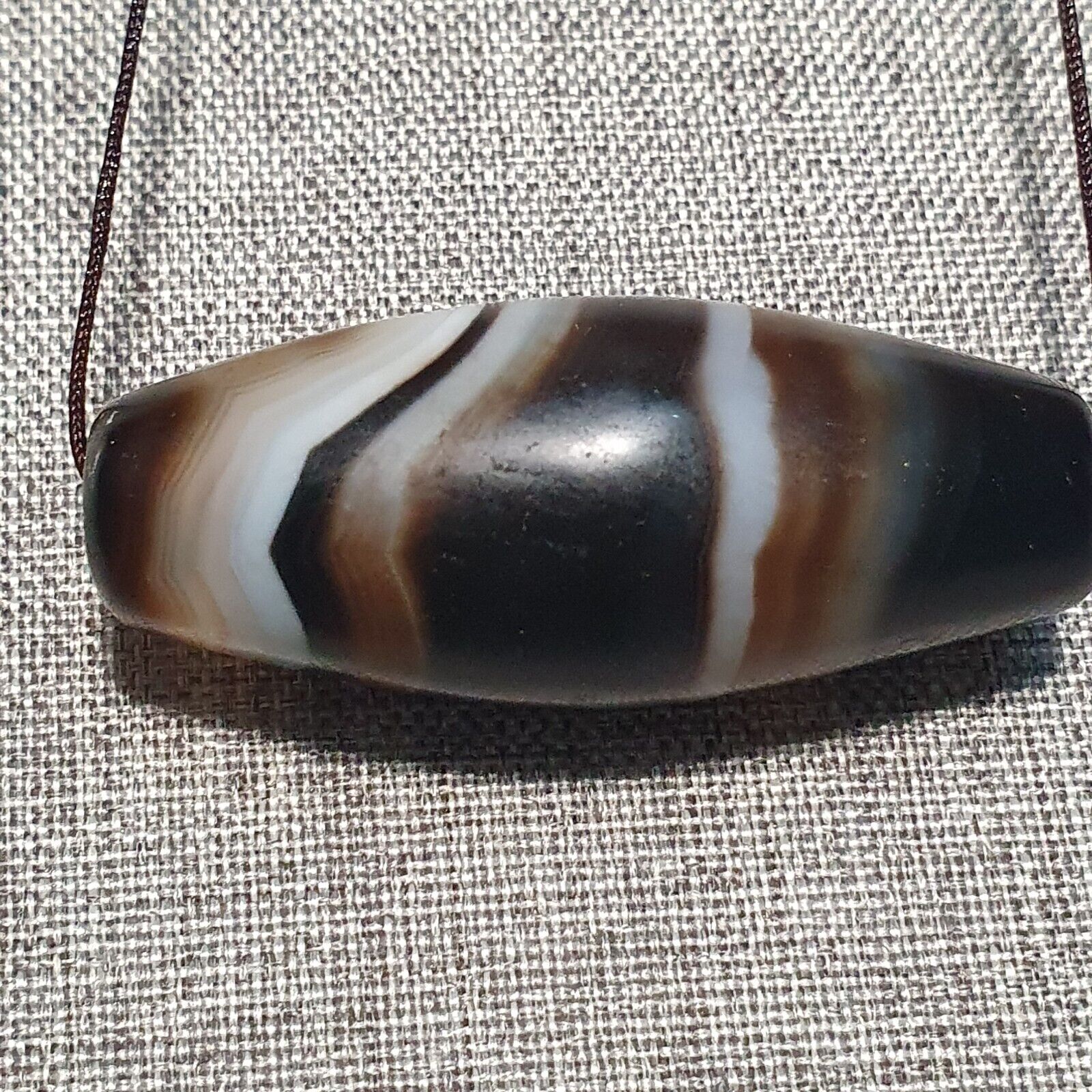 Vintage Old Himalayan Indo Tibetan Pure Crystalized Agate Dzi Amulet Pendant 350