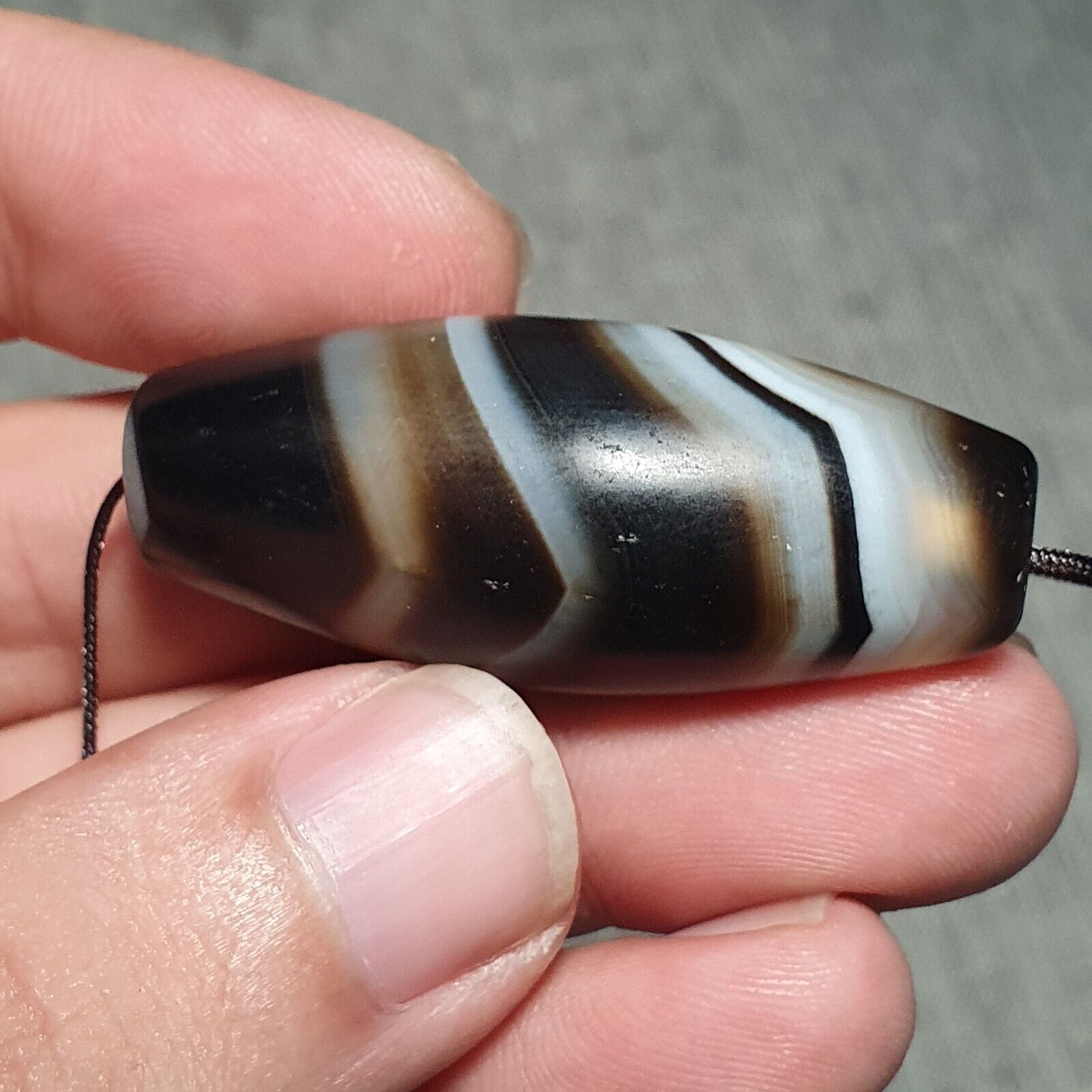Vintage Old Himalayan Indo Tibetan Pure Crystalized Agate Dzi Amulet Pendant 350