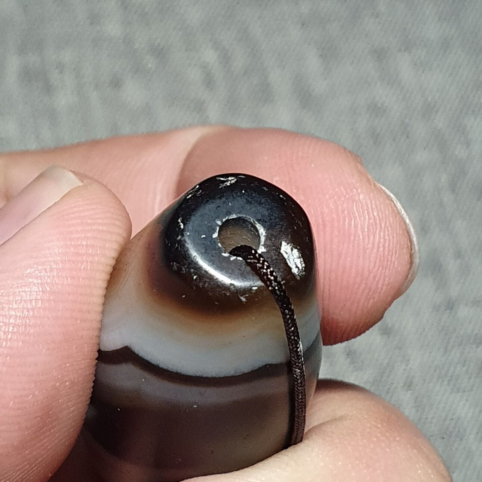 Vintage Old Himalayan Indo Tibetan Pure Crystalized Agate Dzi Amulet Pendant 350