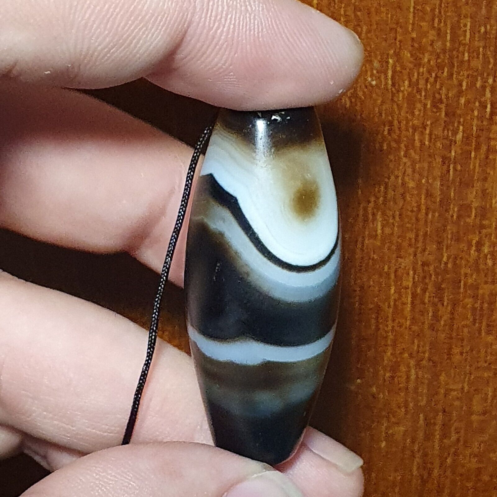 Vintage Old Himalayan Indo Tibetan Pure Crystalized Agate Dzi Amulet Pendant 350