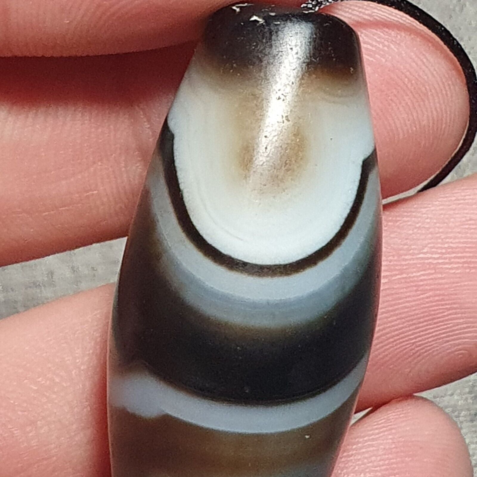 Vintage Old Himalayan Indo Tibetan Pure Crystalized Agate Dzi Amulet Pendant 350
