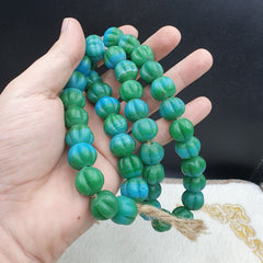 Vintage Handmade Lamp work Beads-"Flower" 16mm Full Long Strand