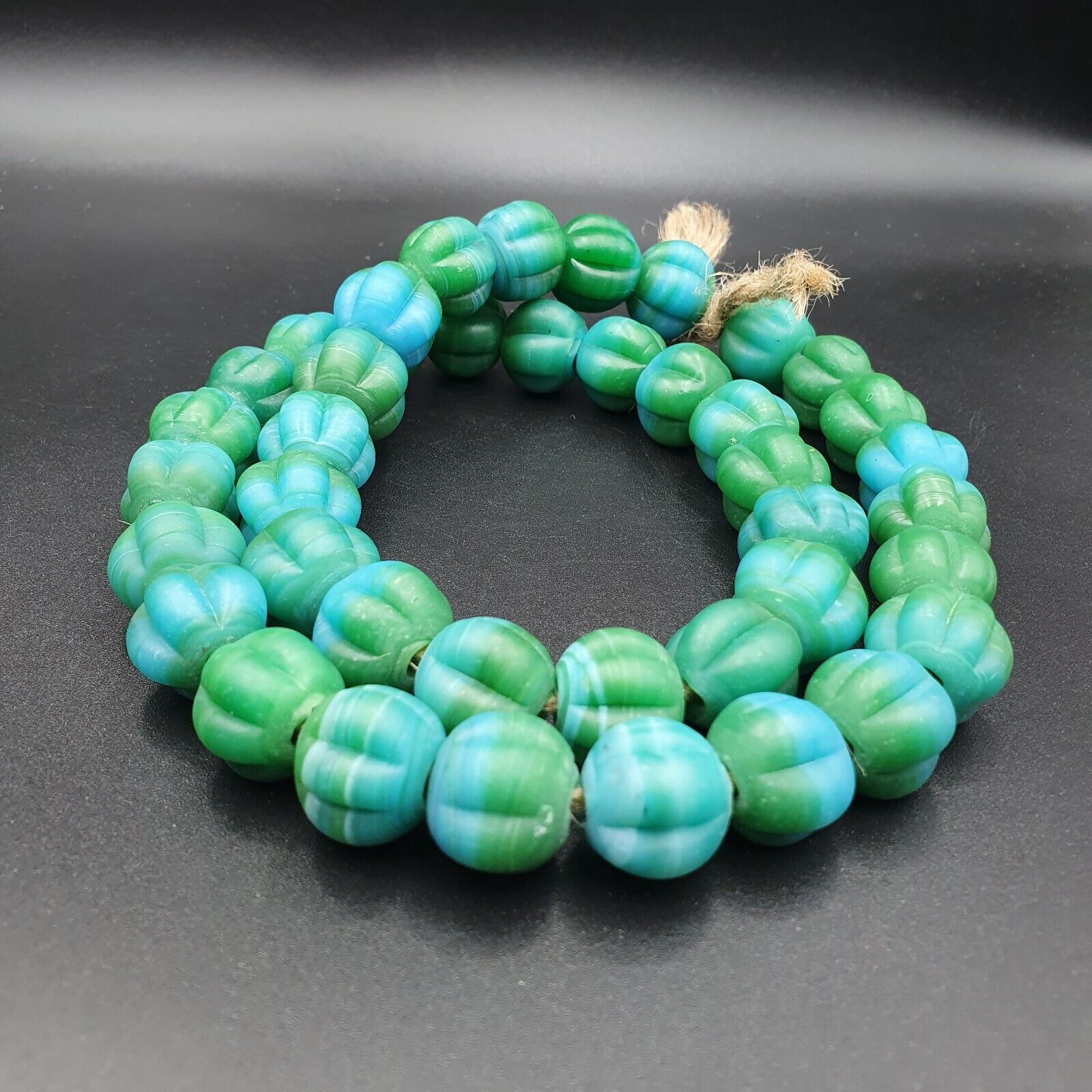 Vintage Handmade Lamp work Beads-"Flower" 16mm Full Long Strand