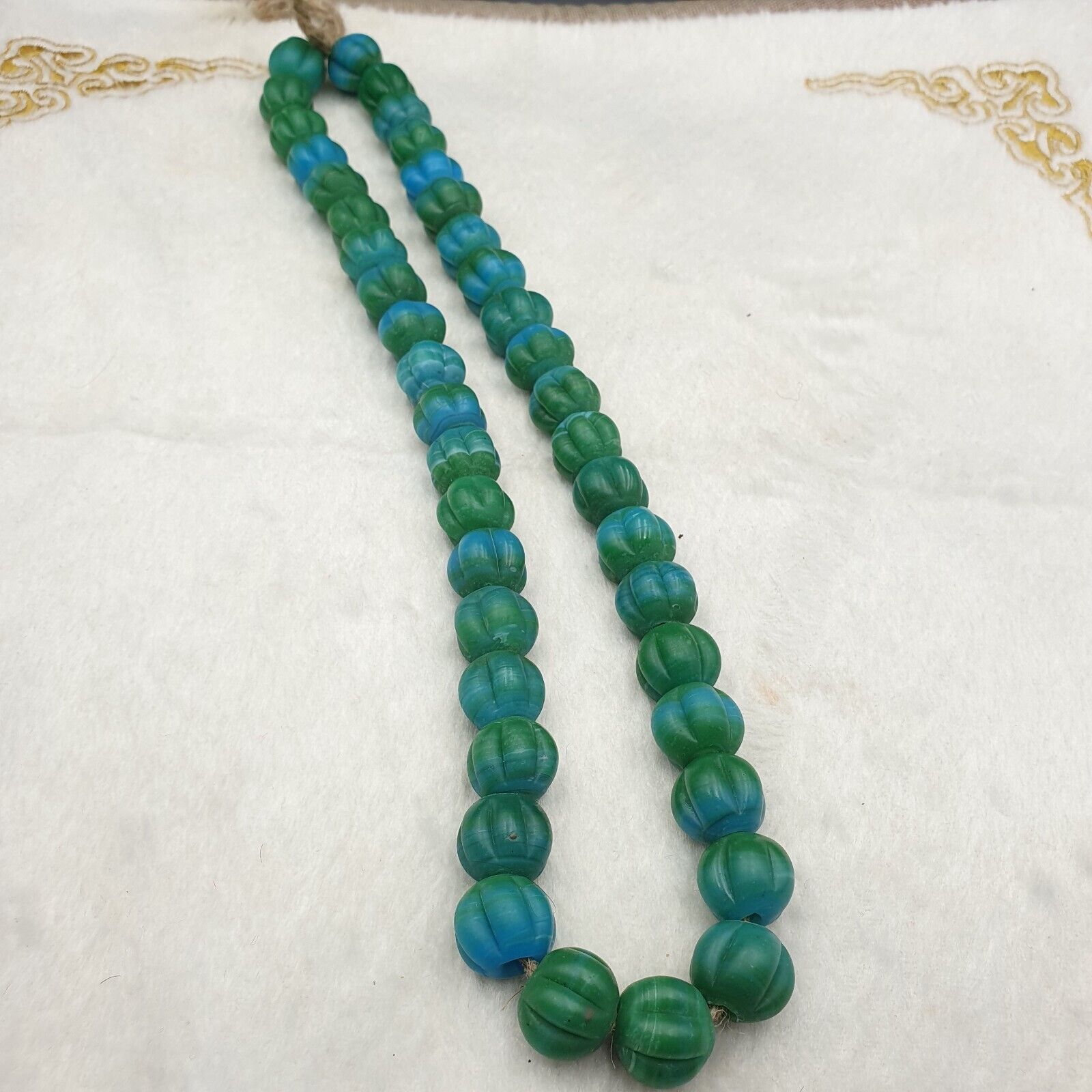 Vintage Handmade Lamp work Beads-"Flower" 16mm Full Long Strand