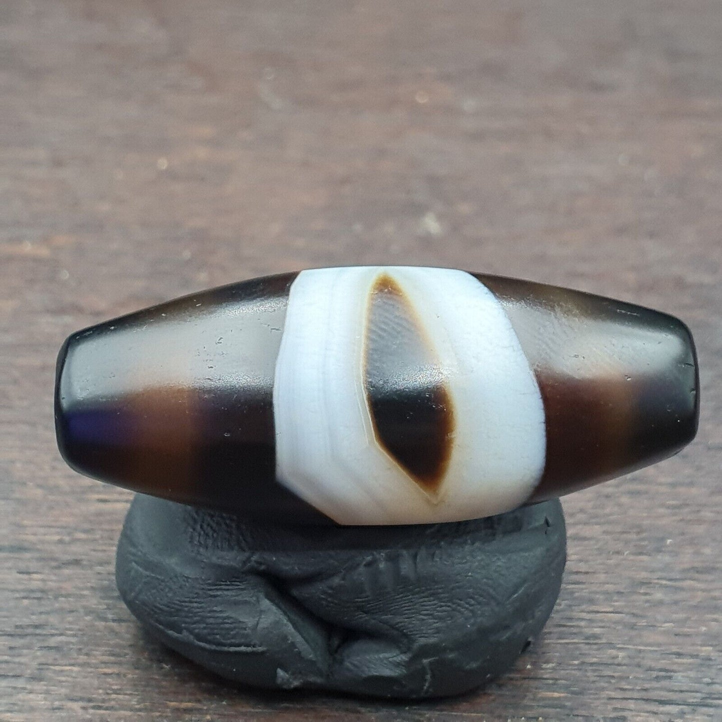 Seltene Auge Achat alte Himalaya Indo Tibet Nepal antike Amulett Perle B#365