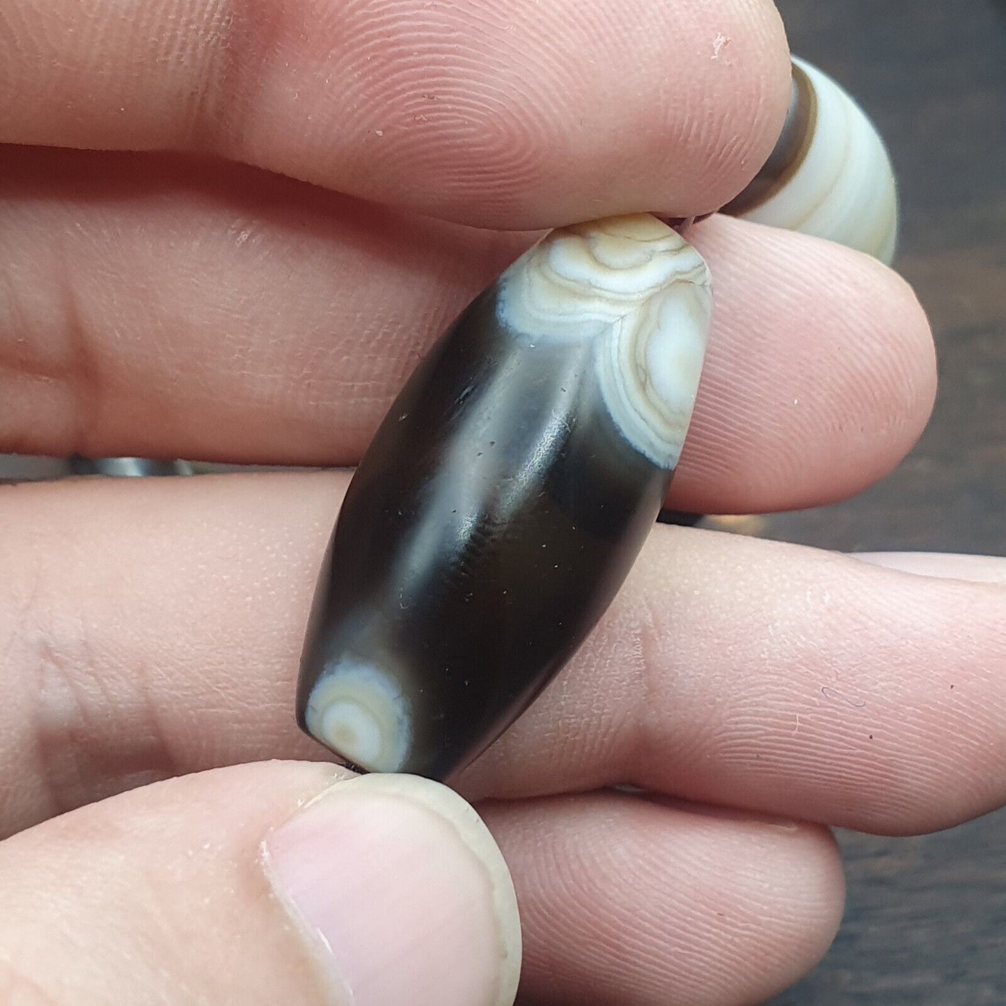 古代喜馬拉雅印度藏紅玉髓瑪瑙蘇里瑪尼珠項鍊馬拉