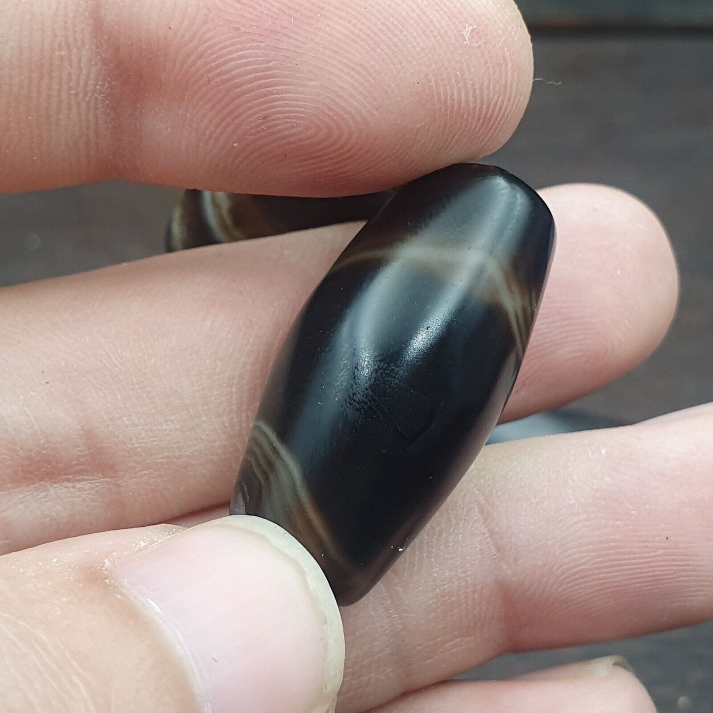 古代喜馬拉雅印度藏紅玉髓瑪瑙蘇里瑪尼珠項鍊馬拉