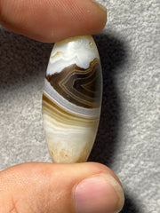 Rare Crystal in Agate Old Himalayan Indo Tibetan Nepal Antique Dzi Bead B#360