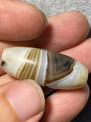 Rare Crystal in Agate Old Himalayan Indo Tibetan Nepal Antique Dzi Bead B#360