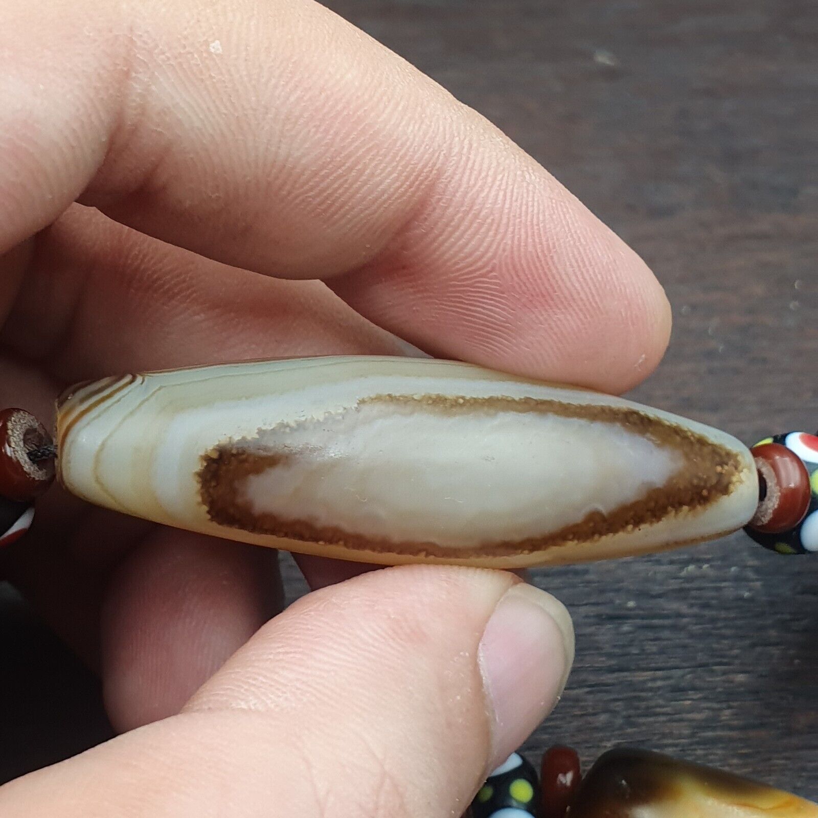 Ancient Himalayan Indo Tibetan carnelian Agate Sulimani beads necklace mala