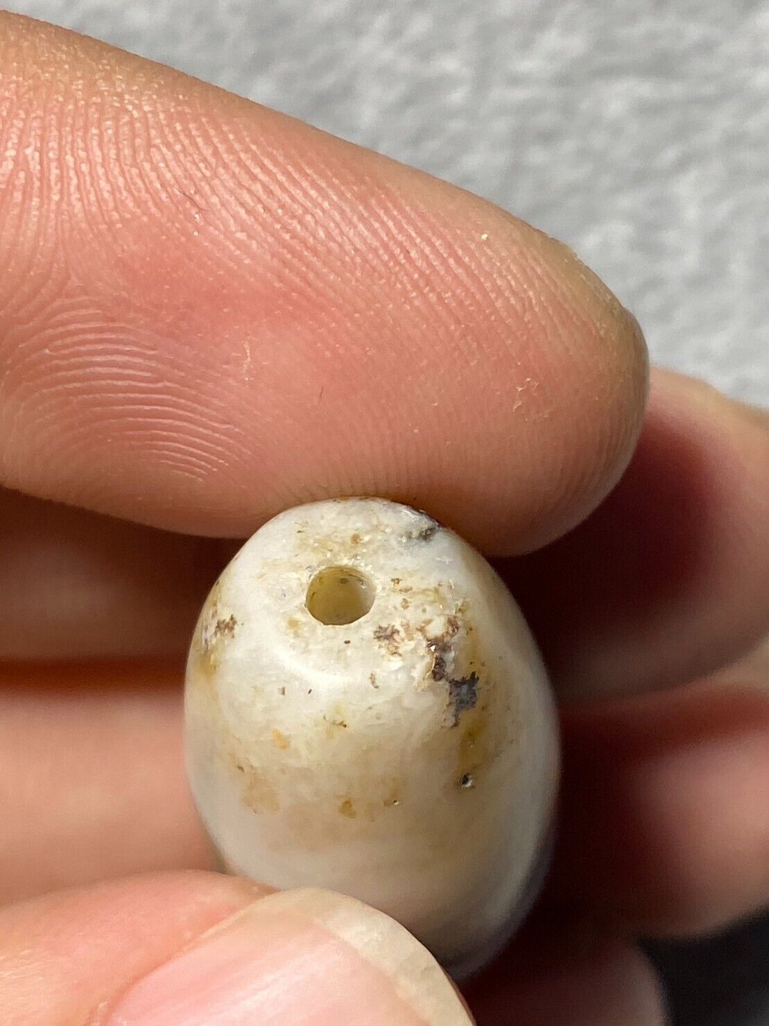 Rare Crystal in Agate Old Himalayan Indo Tibetan Nepal Antique Dzi Bead B#360