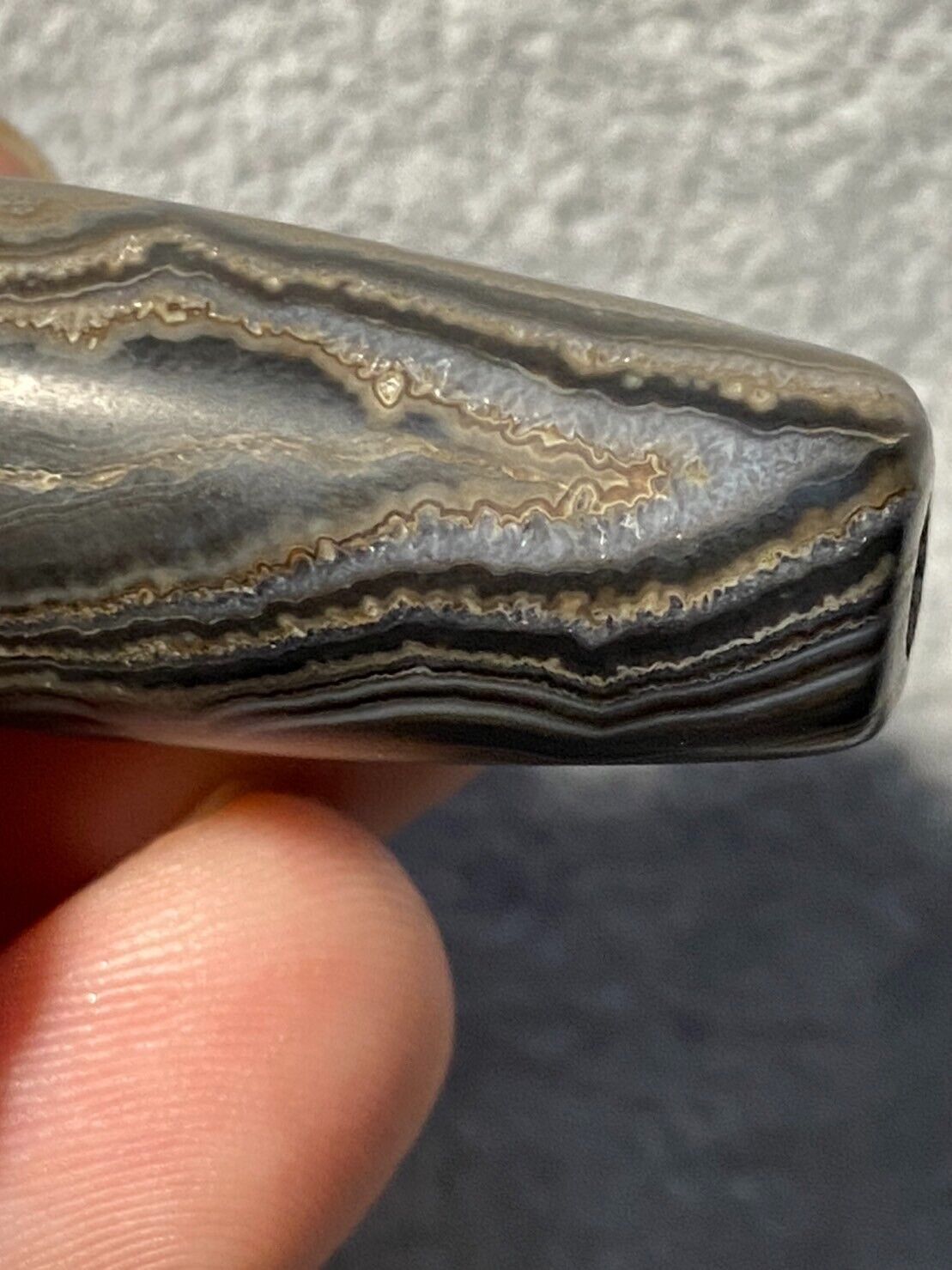 Seltene alte Himalaya-Indo-Tibet-Nepal-Antike-Achat-Dzi-Perle B#358