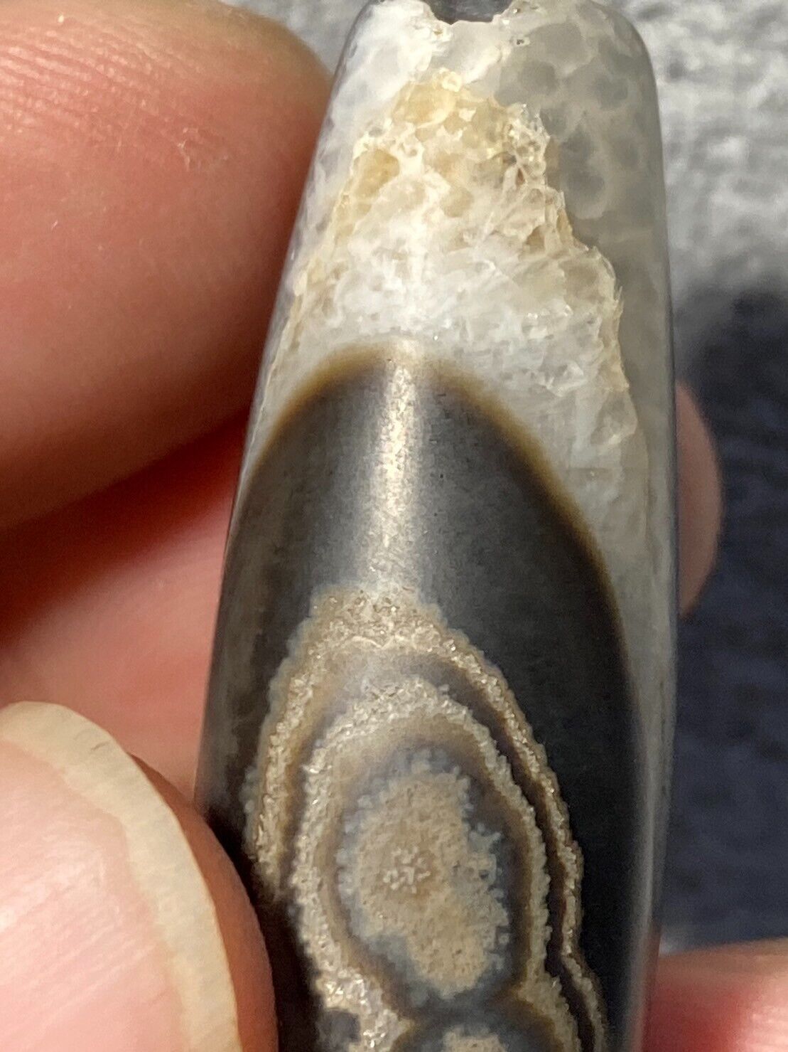 Rare Old Himalayan Indo Tibetan Nepal Antique Eye Agate Dzi Bead B#358