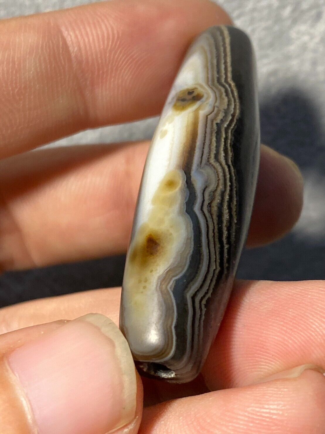 Rare Old Himalayan Indo Tibetan Nepal Antique Eye Agate Dzi Bead B#358