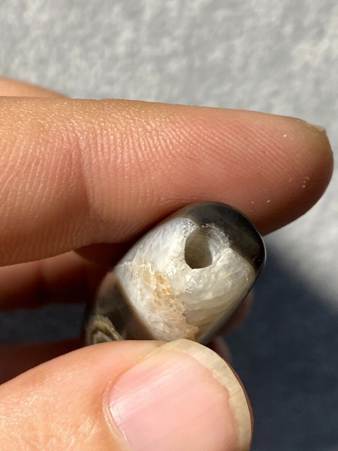 Rare Old Himalayan Indo Tibetan Nepal Antique Eye Agate Dzi Bead B#358