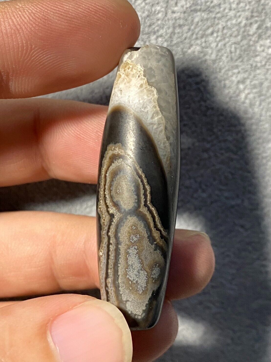Seltene alte Himalaya-Indo-Tibet-Nepal-Antike-Achat-Dzi-Perle B#358