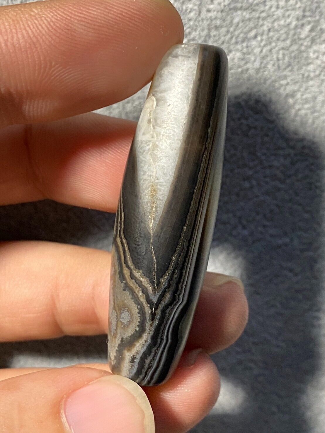 Rare Old Himalayan Indo Tibetan Nepal Antique Eye Agate Dzi Bead B#358