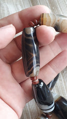 Unique Pattern African Middle eastern eye Agate Sulimani beads necklace mala