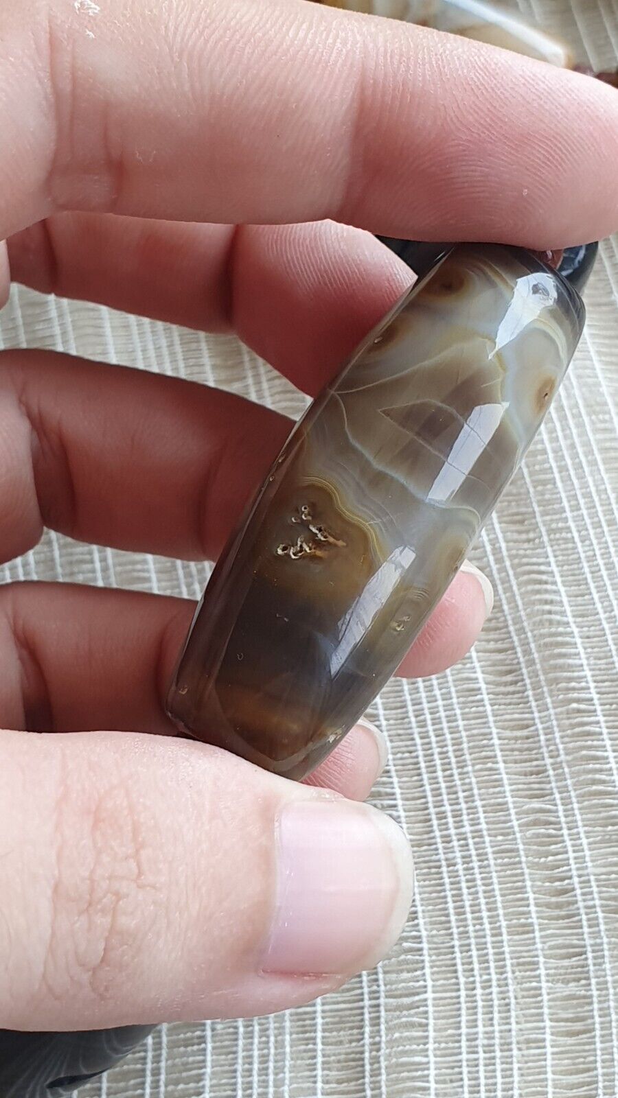 Unique Pattern African Middle eastern eye Agate Sulimani beads necklace mala