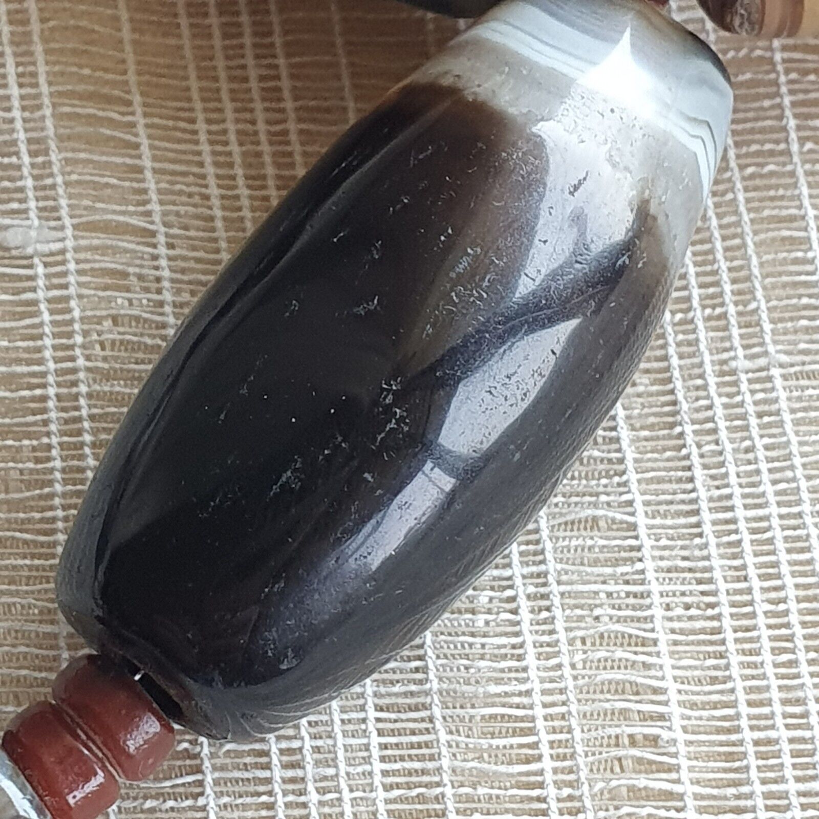 Unique Pattern African Middle eastern eye Agate Sulimani beads necklace mala